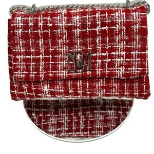 Badgley Mischka Red Tweed Women Bag